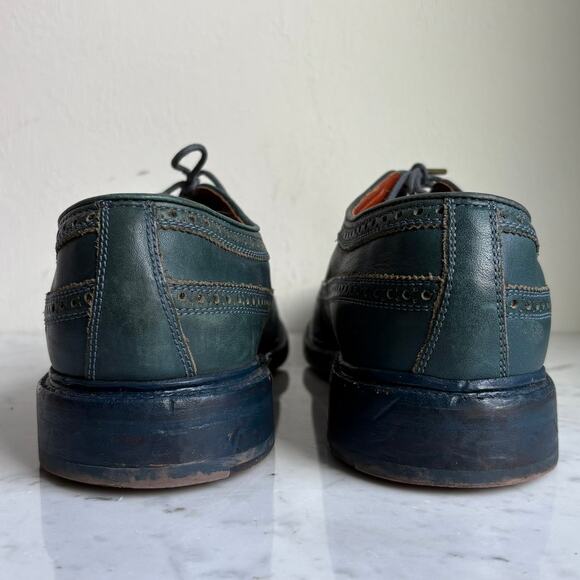 Florsheim by Duckie Brown Teal Leather Brogue Oxfords Men’s 10.5D Heritage Prep - Picture 7 of 16
